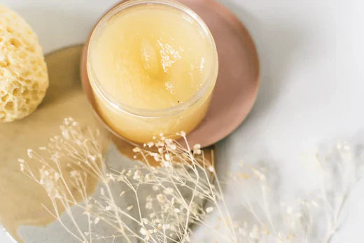 Homemade Base Balm Recipe in glass jar