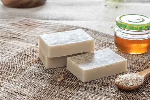 3 bars of homemade Oatmeal, Lemon & Honey Soap