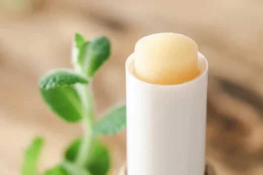 vegan lip balm Go Native NZ recipe combines natural oils in a lip stick tube with herb leaf