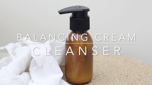 Homemade Balancing Cream Cleanser in 3 amber glass pots