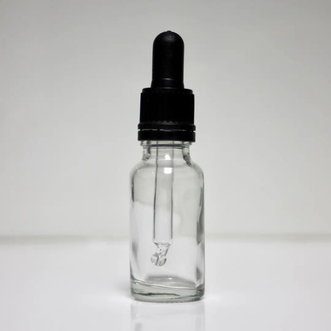 Clear glass dropper bottle: 20ml