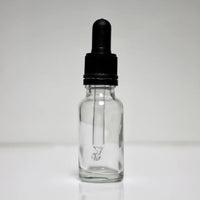 Clear glass dropper bottle: 20ml