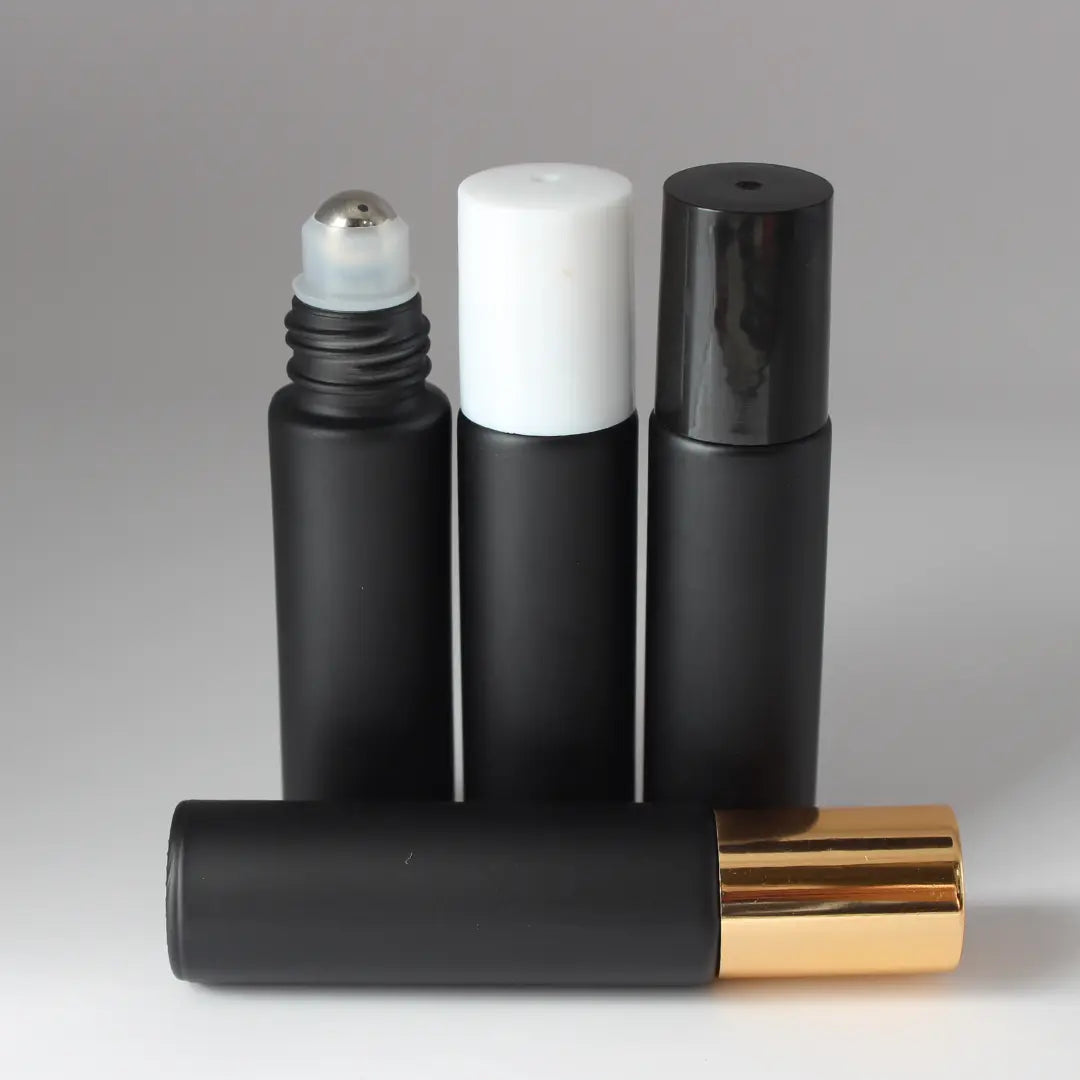 Matte black glass roll-on: 10ml