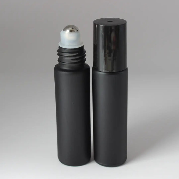 Matte black glass roll-on: 10ml