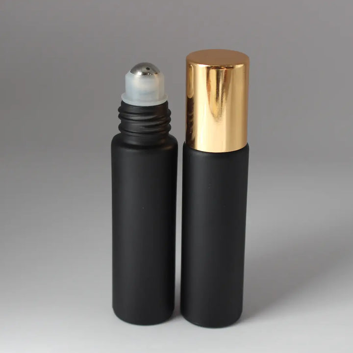 Matte black glass roll-on: 10ml