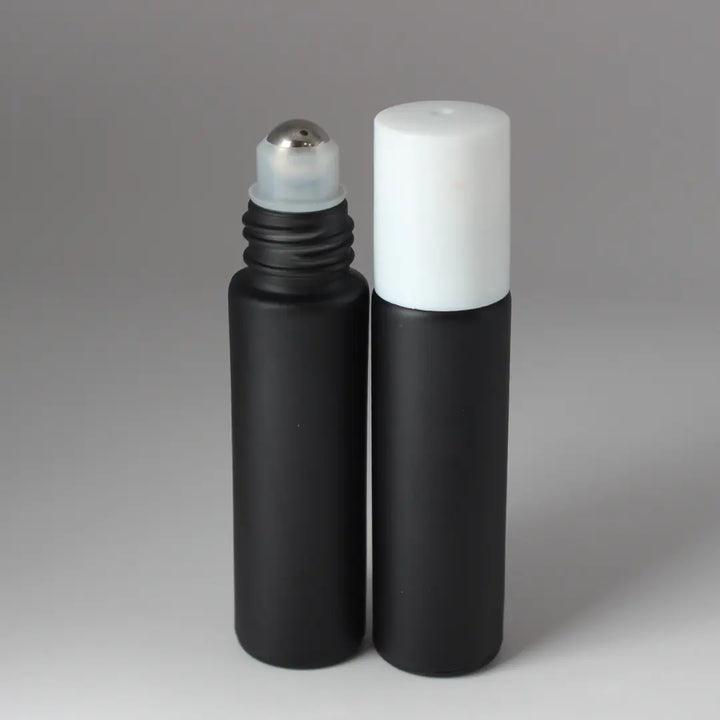 Matte black glass roll-on: 10ml